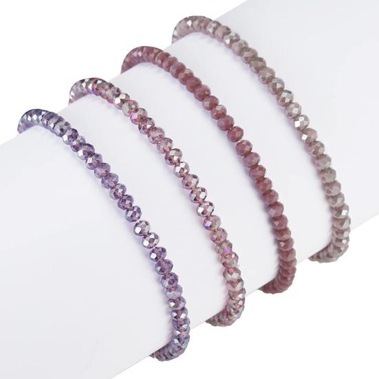 4Pcs/Set Beach Bracelet Fine Workmanship Non-Fading Stacked Bracelet Faux Crystal Versatile Bracelet for Daily Wear