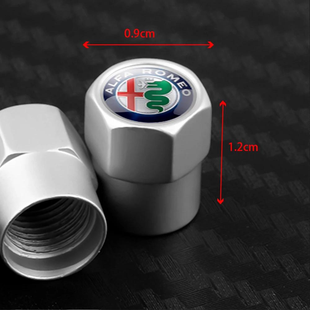 Car Stickers For Alfa Romeo 4PCS aluminium Car Badge Wheel Tire Air Valve Caps Stem Cover For Alfa Romeo Sportiva Stelvio Giuli