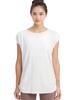 Loopa Ruched Yoga Tunic Short Hot Size L Women's T-Shirt, Sleeve, Quick-Drying, Fitness, Sports, Yoga, White,