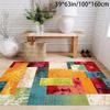 Extra Large Bohemian Geometric Area Rug Heavyweight Crystal Velvet with Non-Slip Dot Backing Machine Washable Soft Carpet