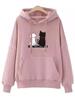 Streetwear Hoodies Fashion Women Sweatshirt Autumn Winter Long Sleeve Harajuku Hooded Sweater Korean Cartoon Cat Sudadera Mujer