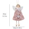 Christmas Plush Angel Ornament Silver Wing Star Hanging Pendant Holiday Festive Tree Decor Christmas Party Ornament