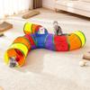 Игрушка Труба-Туннель для Домашних Кошек 5-ходовой/3-ходовой/S-образный Складной Игровой Туннель с Интерактивным Окошком для Котят Щенков Кроликов