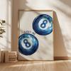 Fashion Feeling Luncy Heart Playing Card Canvas Print Lucky Me No. 8 Ball Cherry Food Wall Art Poster for Kitchen Home Decor