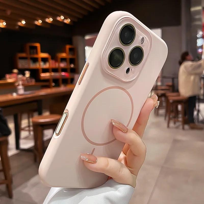 Liquid Silicone For Charge Magnetic Case For For Iphone 17 Pro Max 16 15 14 13 12 11 Crystal Camera Protection Soft Cover