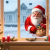 Claus Gift Bag Window Stickers Creative Decorative Window Stickers
