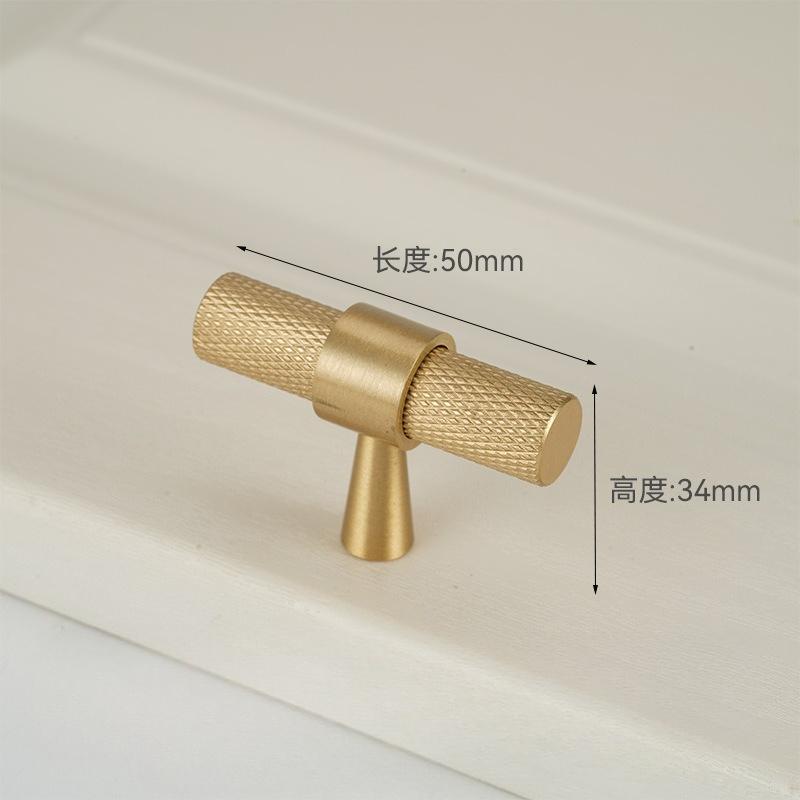 Knurled Solid Brass Furniture Handles Golden Handles for Wardrobe and Drawer Opulent Hardware Finishes Kitchen Cabinet Handles