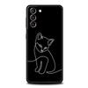 Чехол для телефона 'Кошачья линия' Черные кошки для Samsung Galaxy S26 Ultra S25 Plus S24 FE S23 S22 5G S21 S20 Черный Мягкий