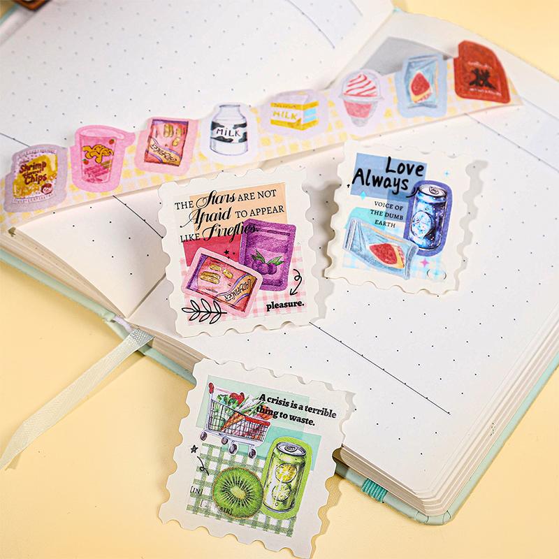 Маленький размер узорная лента в коробке кошка кофе фрукт дом креативный ручной аккаунт коллажный материал DIY декоративная лента можно писать лента