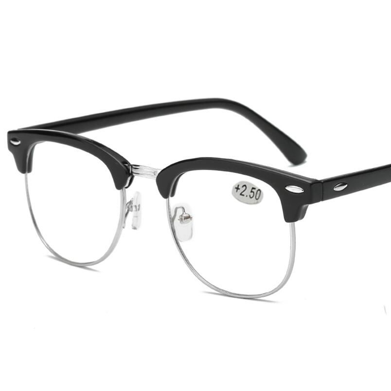 Metal Half Frame Reading Glasses Presbyopic Eyewear Male Female Far sight Glasses with strength +0.5 +0.75 +1.0 +1.25 To +4.0