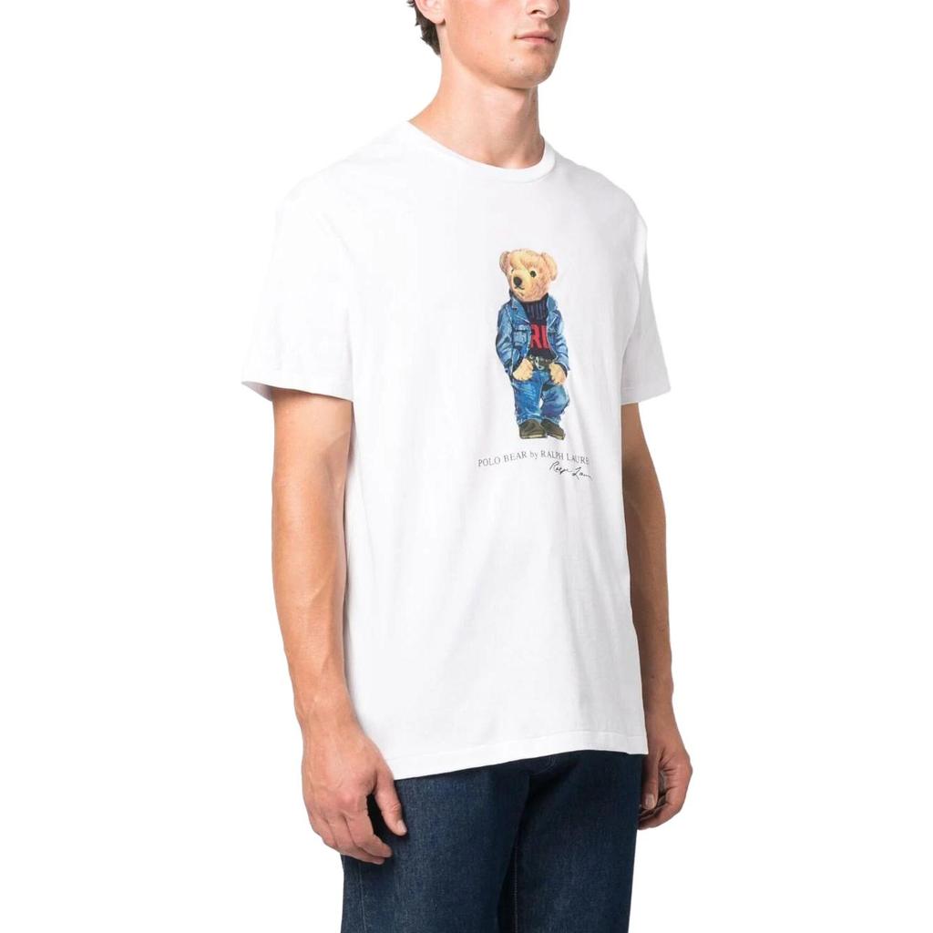 Polo Ralph Lauren T Shirts Men's White Crew Neck Moderate Straight Fit 710854497-011