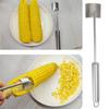 Stainless Steel Corn Cob Peeler Tool Magic Corn Stripper Easy Corn Thresher with Long Handle Sharp Blade Kitchen Gadget for Home Restaurant Use