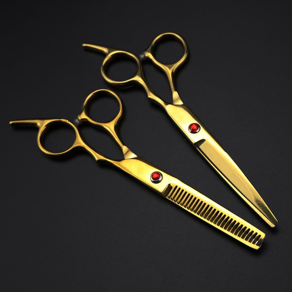 Профессиональные 6-дюймовые ножницы Red Gem для стрижки волос, филировочные парикмахерские инструменты, ножницы для стрижки, парикмахерские ножницы