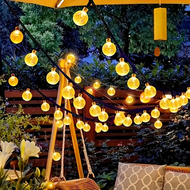200 светодиодных солнечных уличных гирлянд в виде хрустальных шаров с 8 режимами освещения для двора, сада, крыльца, кемпинга, палатки, пикника на открытом воздухе, украшения для вечеринки