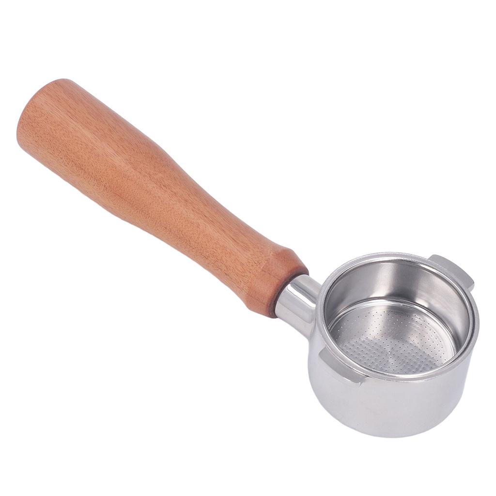 51mm Bottomless Portafilter Stainless Steel 2 Ears Bottomless Filter Holder Portafilter with Wooden