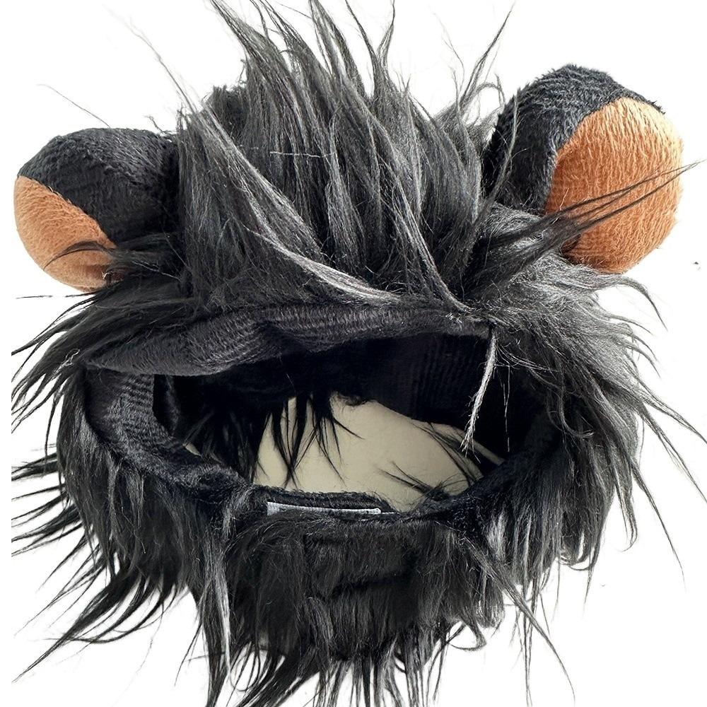Breathable Lion Mane Wig Cap Hat Fluffy Pet Costume Comfortable Fit Dog Cat Wig Hat Cosplay