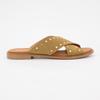 Women's Gold-studded Leather Setter Mules