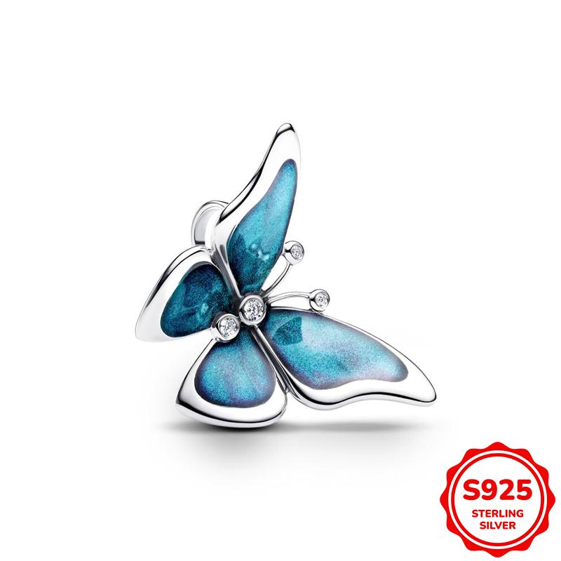 New In Original Butterfly Pendant Charm Beads Fits 3Mm Bracelets Necklace For Women Luxury Diy Jewelry Making Gift