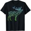 Geometric Moose Elk T Shirt Wild Alaska Mountain Animal T-Shirt