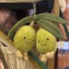 Bean Eye Green Olive Plush Pendant Women Cute Simulation Plush Doll Pendants Key Soft Plushies Backpack Keychain