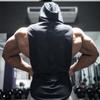 Мужская спортивная майка для бодибилдинга и фитнеса, безрукавка с капюшоном, свободная, большой размер, прострочка «пять звезд»