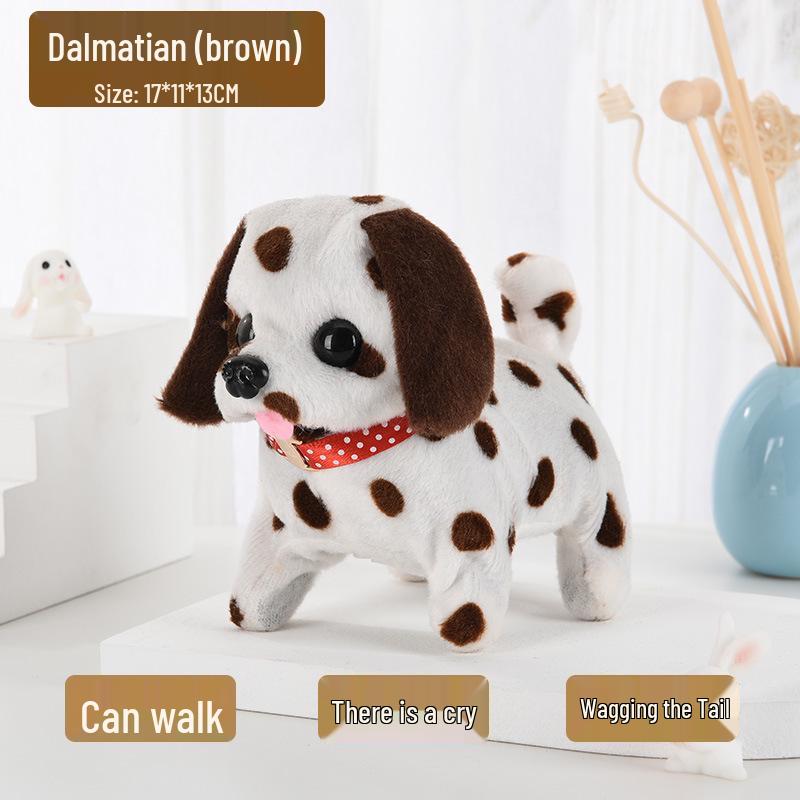 Color Block Dalmatian Plush Toy: Walking, Barking, Tail-Wagging Electric Puppy