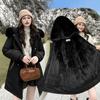 Medium and long fleece thickened pie overcomes the new removable hat jacket women's jacket