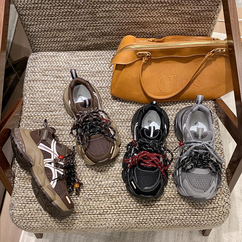 [Fanfuna] 2025 осень и зима новая толстая подошва с увеличением роста папины кроссовки женские в цветовой гамме универсальные легкие повседневные спортивные кроссовки