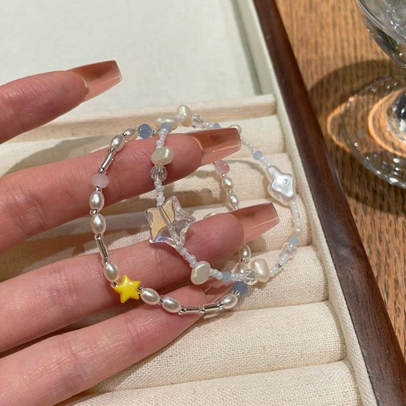 Imitation Pearls Beaded Bracelets Women Light Luxury Design Exquisite High-grade Boudoir Couple Adjustable Jewelry