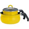 Wahei Freiz 7 Roles In 1 Plus Functions! Multi-pot & Multi-pan Set M Size Yellow Compatible with IH and Gas ToMay AMB-2836