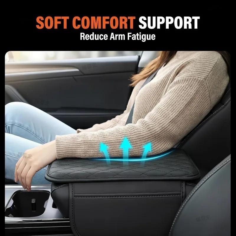 Paper Rack Tissue Box Armrest Pad Center Console Protector Cover Car Armrest Box Pad With Side Storage Pocket Armrest Car Box