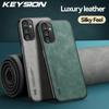 KEYSION Роскошный кожаный чехол в стиле ретро для Samsung A05S A05 A15, мягкий силикон + противоударная задняя крышка для телефона из поликарбоната для Galaxy A15 A05 A05S