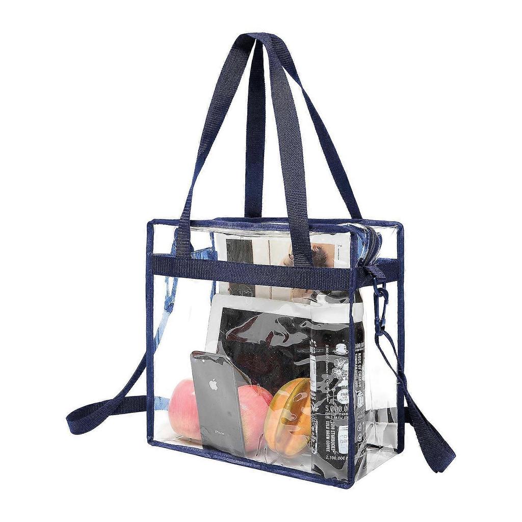 Clear Bags Stadium Approved Clear Handbag with Zipper Closure Messenger Crossbody Bag with Adjustable Strap
