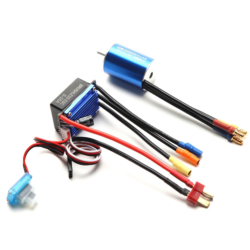 2435 4800KV Brushless Motor and 25A ESC Replacement for HSP Wltoys 1/16 1/18 Remote Control Truck