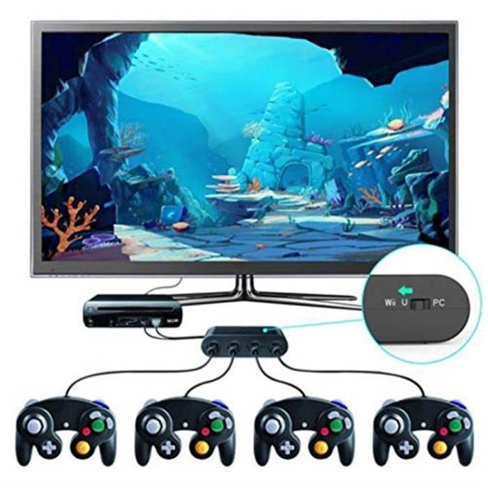 Адаптер для Nintendo Wii U и 4-портового контроллера Gamecube; USB-переключатель для ПК