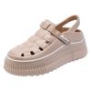 Женские сандалии New Roman Shoes Woven Thick Bottom Inner High White Shoes