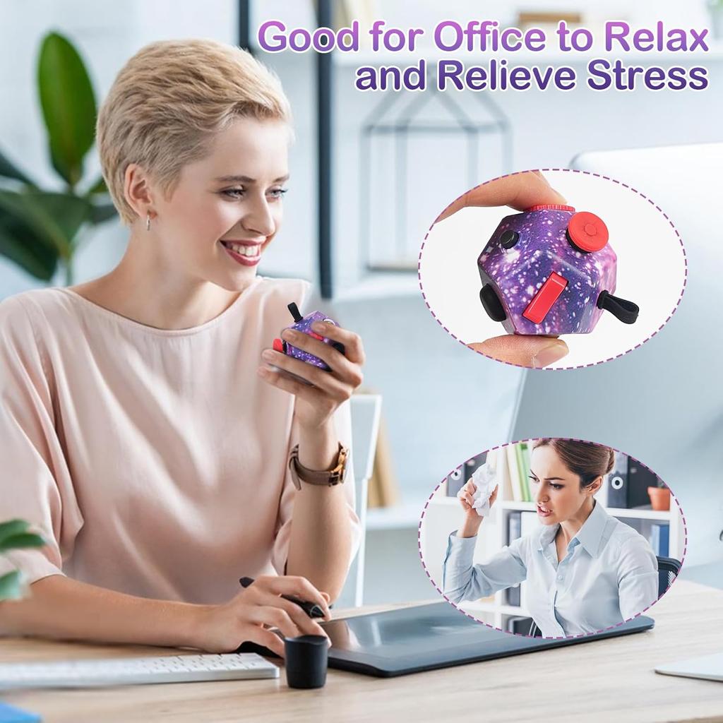 Маленькие игрушки-фиджет, 12-гранные кубические игрушки для детей и взрослых с тревогой, СДВГ, аутизмом и снятием стресса