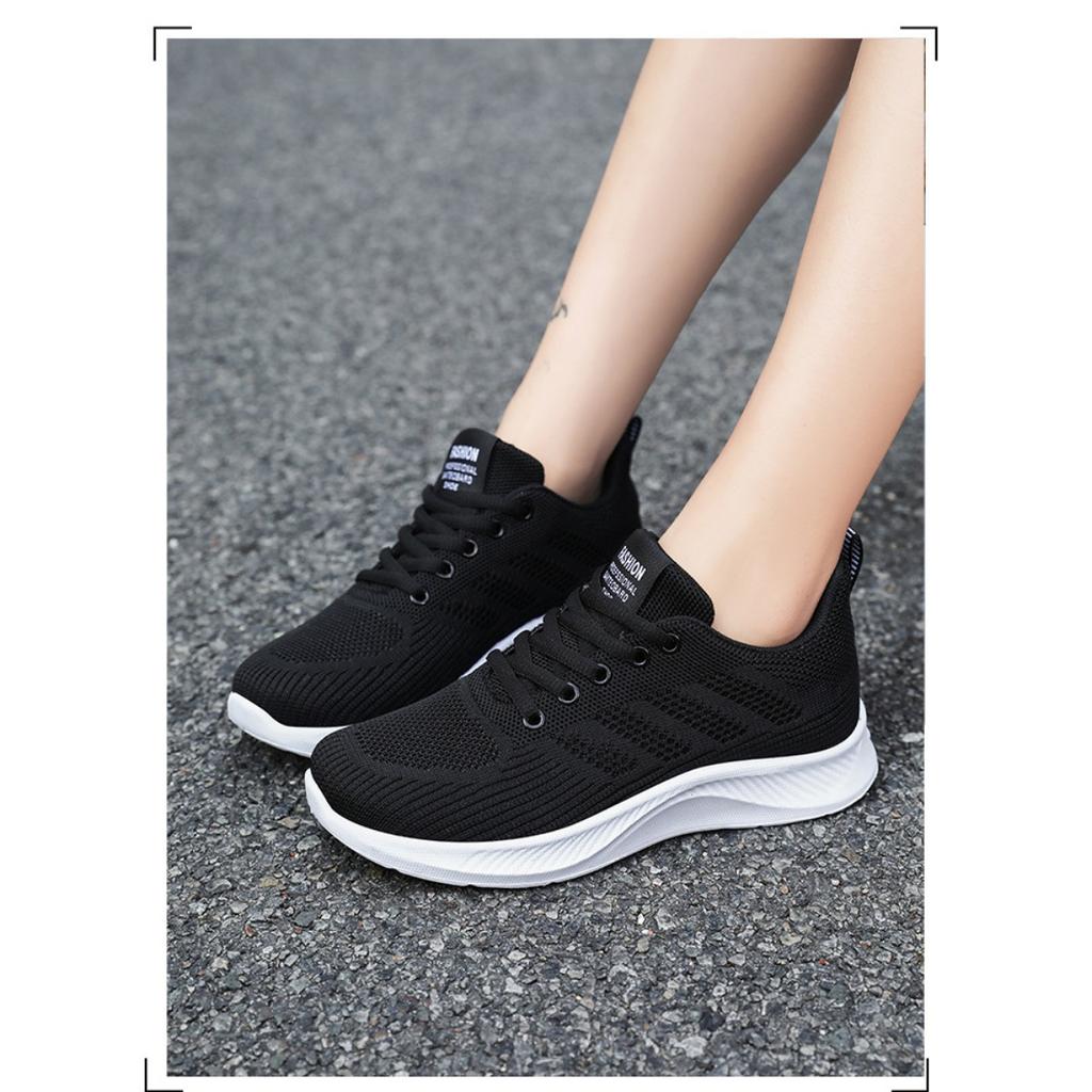Shoes Women's Spring Casual Soft-soled Trainers, Breathable Single Shoes, Flyknit Mesh Shoes, Running Shoes