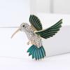 Creative Alloy Enamel Rhinestones Hummingbird Brooch Cartoon Personality Women'S Suit Coat Corsage Ornament Pin