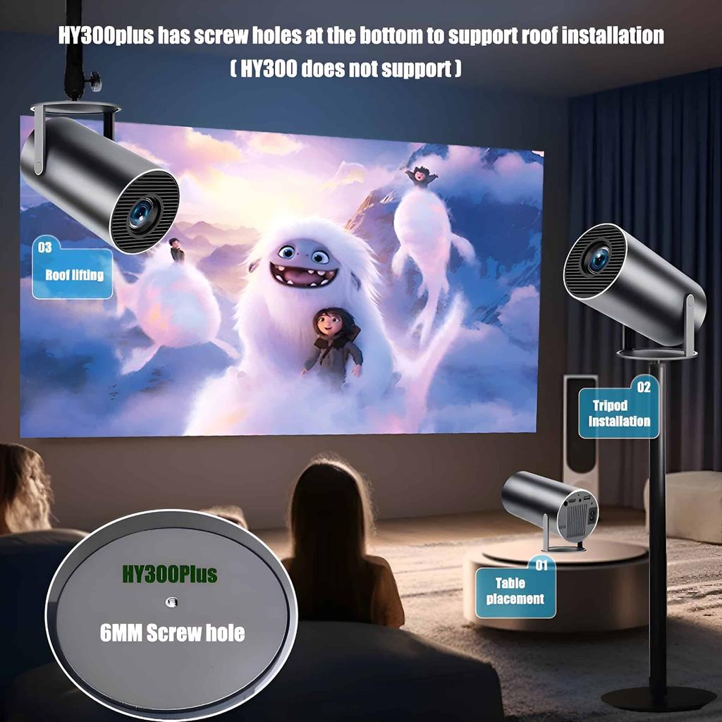 4K Projector Ultra HD Mini Projector Wi-Fi 6 Outdoor Projector