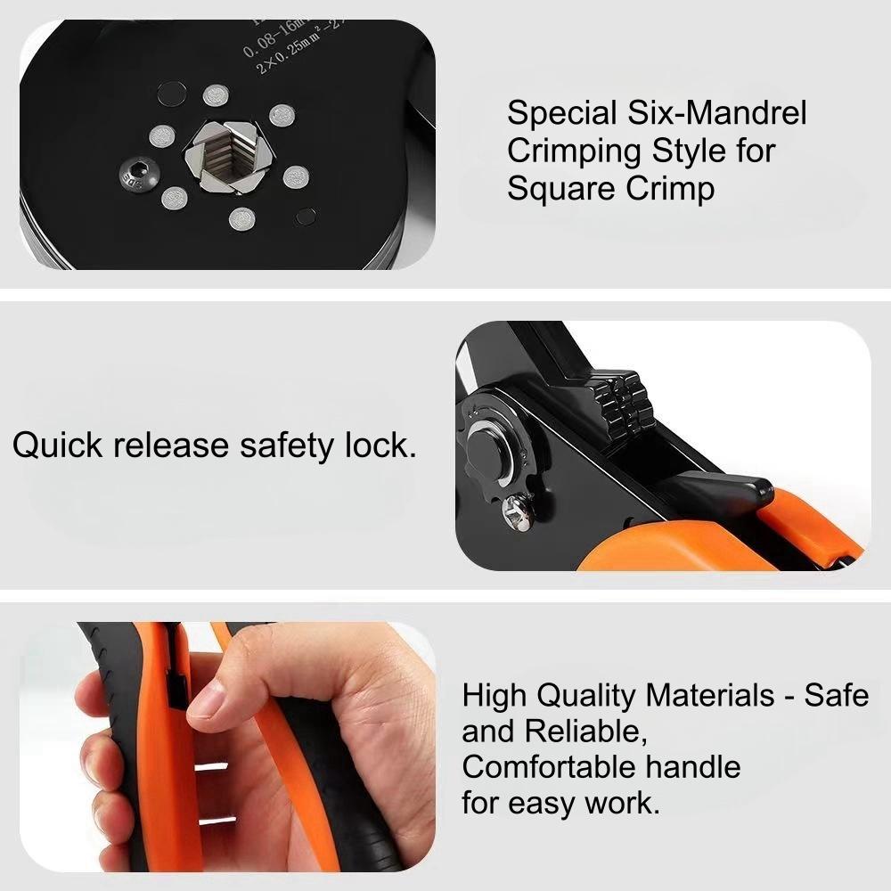 0,08-16 мм² 16-6 Инструменты для обжима трубчатых клемм Мини-клещи для обжима клемм большого размера Набор прецизионных электрических зажимов