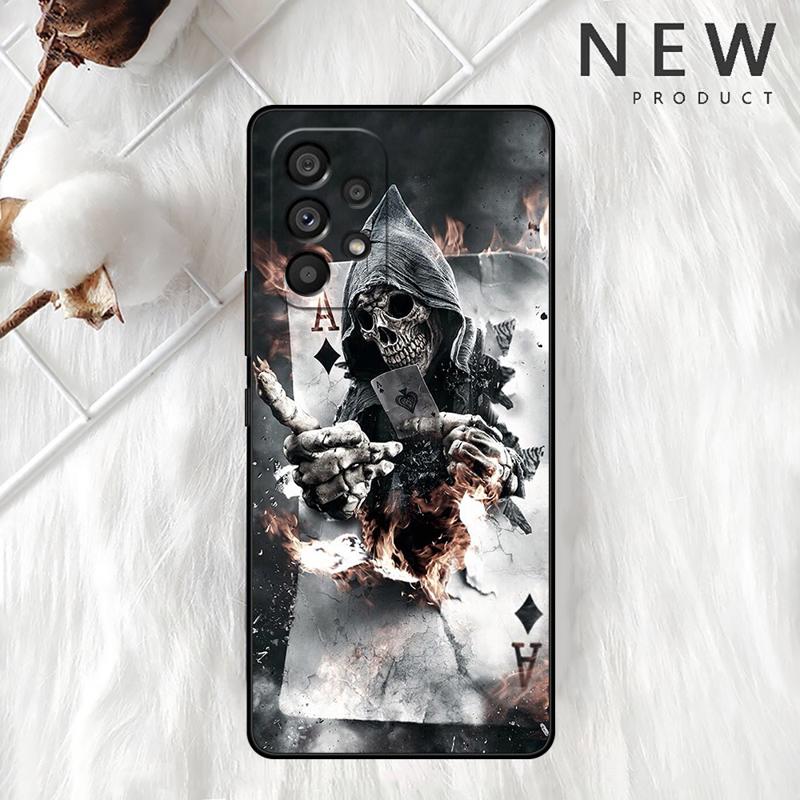 Grim Reaper Skull Case For Samsung Galaxy A54 A52 A14 5G A53 A12 A13 A71 A23 A34 A33 A21s Phone Cover