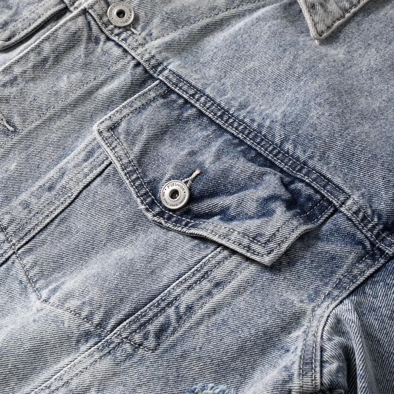 2024 Весна и осень джинсовая куртка мужская больших размеров свободный топ для полных мужчин плюс толстый размер мужская куртка куртка куртка куртка тренд