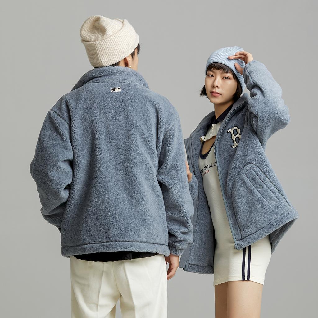 New MLB Velvet Jackets Unisex Gray 3AFDB0626-43GRS