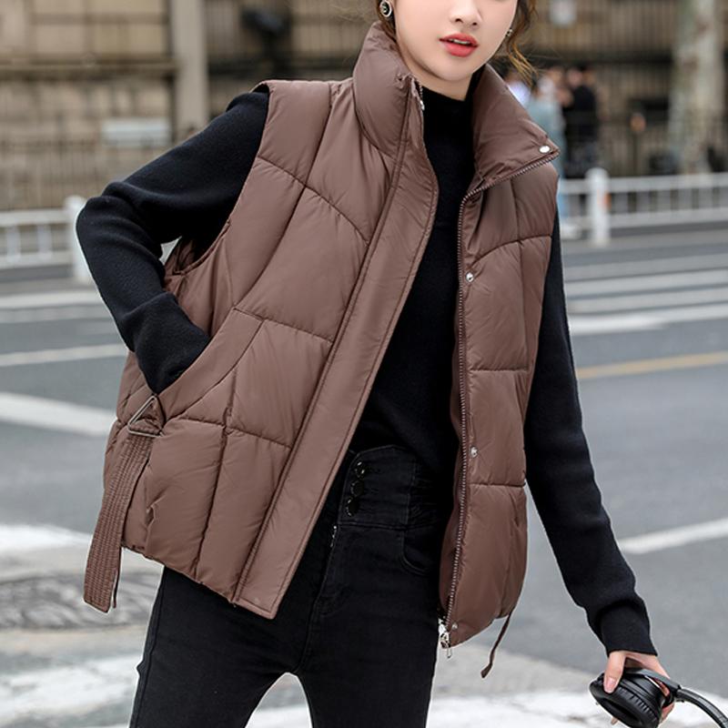 Осенне-зимние куртки без рукавов для женщин, верхняя одежда больших размеров, модное свободное толстое теплое пальто с воротником-стойкой, женский жилет