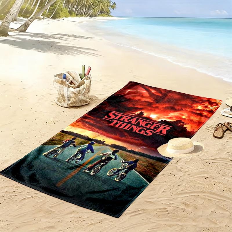 stranger things Print Beach Towel, Large Soft Quick Dry Towel for Beach Camping Swimming