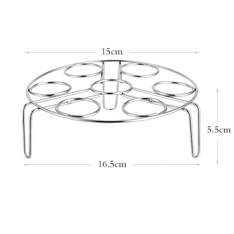 Stainless Steel Steamed Egg Rack Household Three-Legged Kitchen Water-Proof Multi-Function 7 Holes Round Heat Insulation Rack
