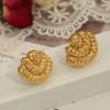 Medieval Style New Retro Fashion Personality Light Luxury Style Earrings Titanium Steel Gold Plated Gold Ingot Earrings Jewelry Women