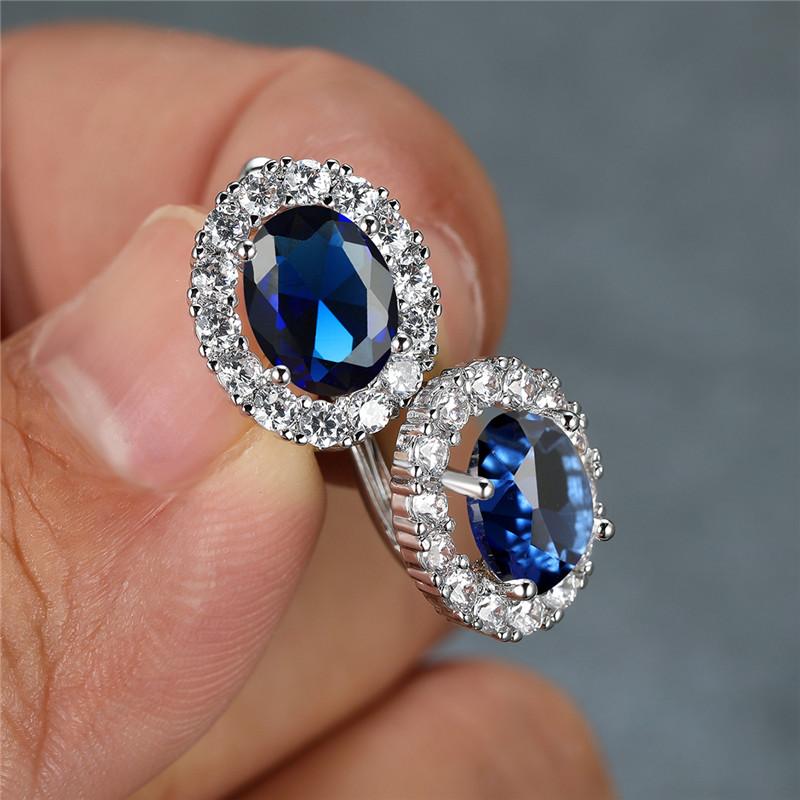 Роскошные Серьги-кольца с Кристаллами Желтый Овальный Камень Разноцветные Цирконы Маленькие Классический Серебристый Цвет Свадебные Серьги Для Женщин