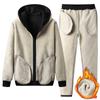 Winter Men's Set Hoodie Pant Thick Warm Tracksuit Sportswear Hooded Track Suits Male Sweatsuit for Man